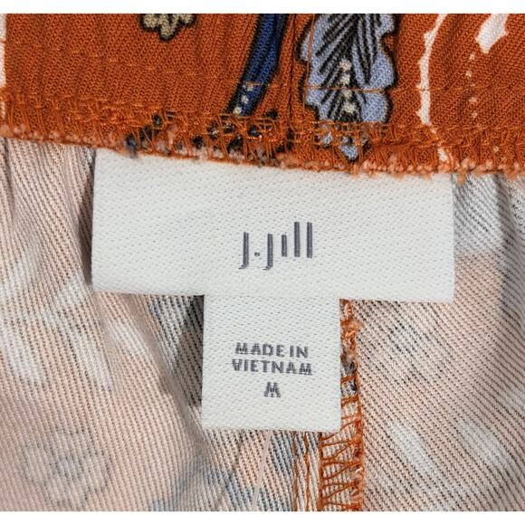 J.Jill Womens Shorts M Orange White Blue Pockets Elastic Waist Drawstring NWT - Picture 6 of 9